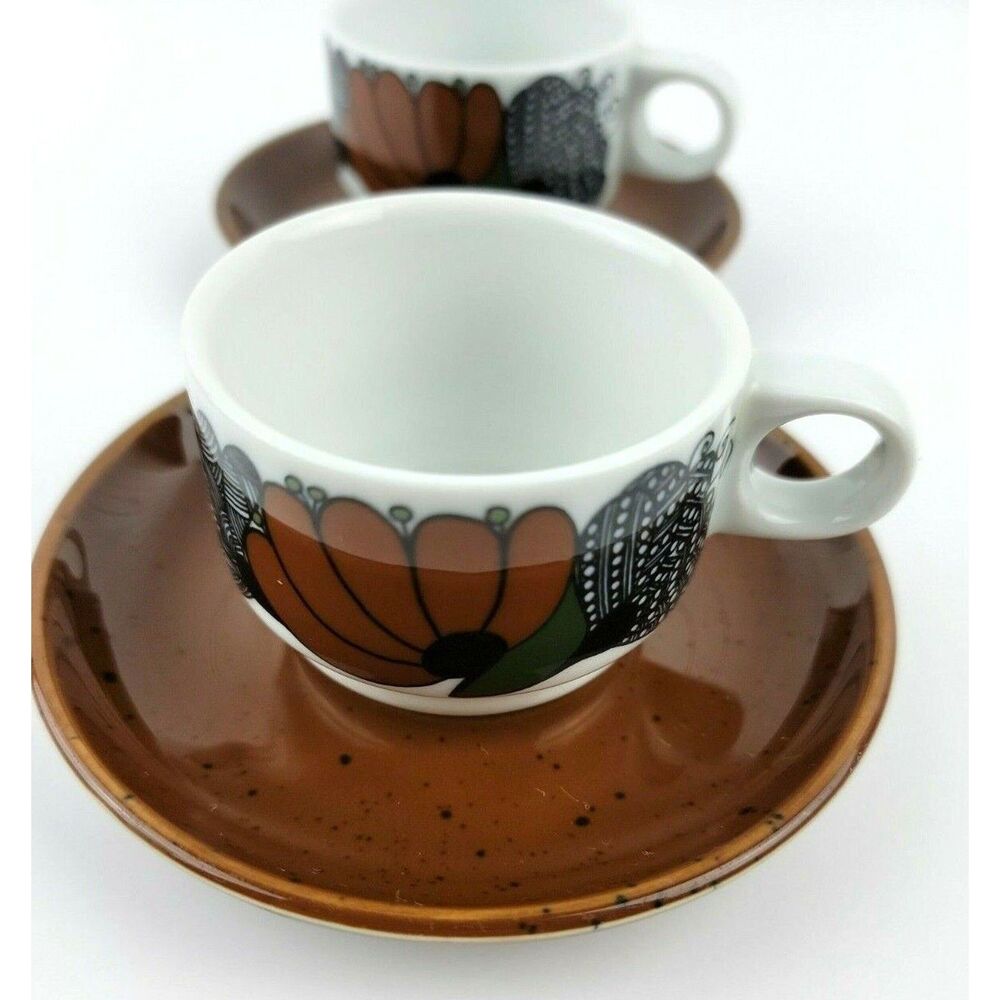 Thomas Germany Demitasse Espresso Cup   Saucer Mid Century Modern Set of 2